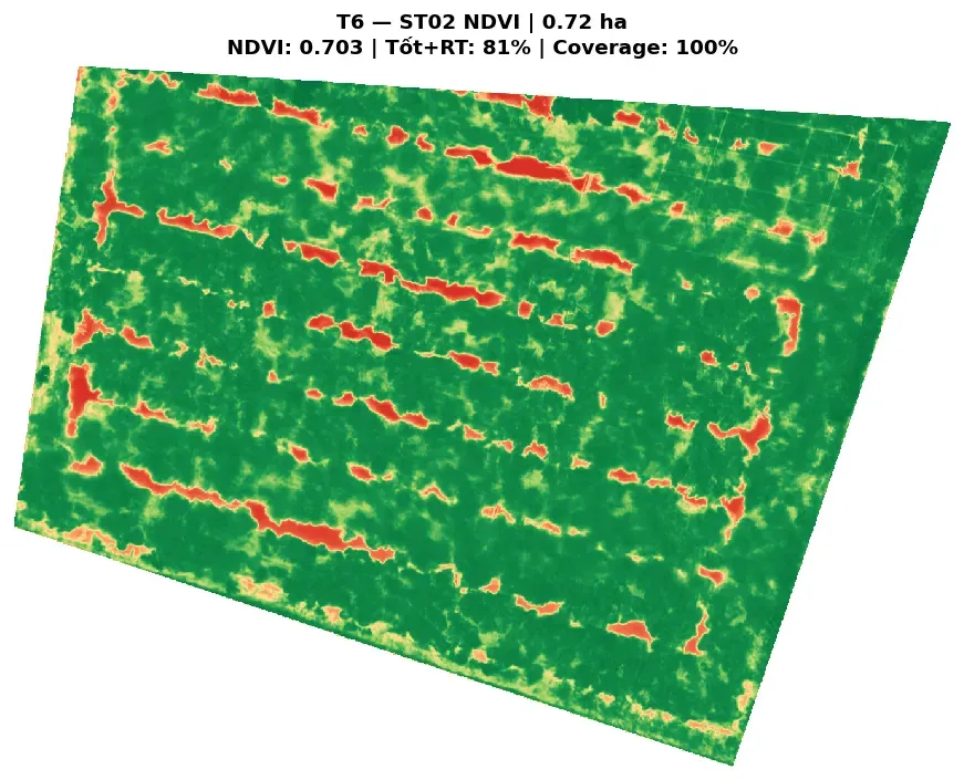 Bản đồ NDVI sức khỏe cây trồng